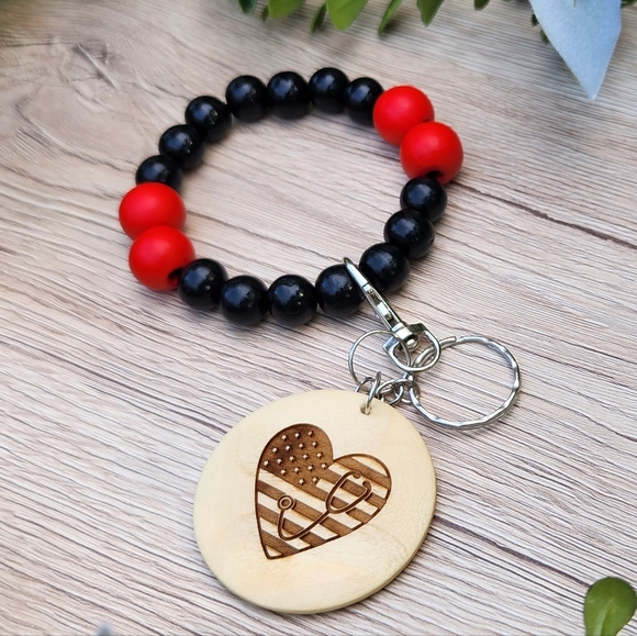 Keychain Wristlet with Laser Engraved Pendant - EMS - Picture 6 of 8